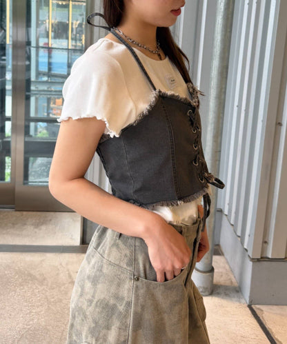 w closet 繫帶牛仔胸衣 - Image 4
