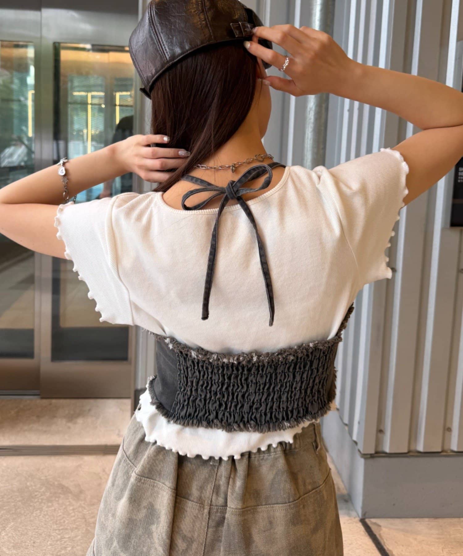 w closet 繫帶牛仔胸衣 - Image 5