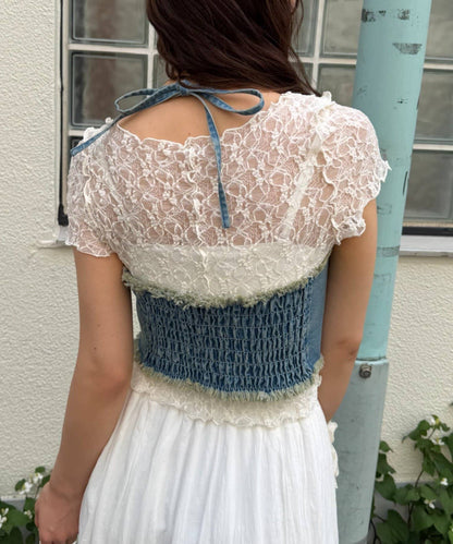w closet 繫帶牛仔胸衣 - Image 10