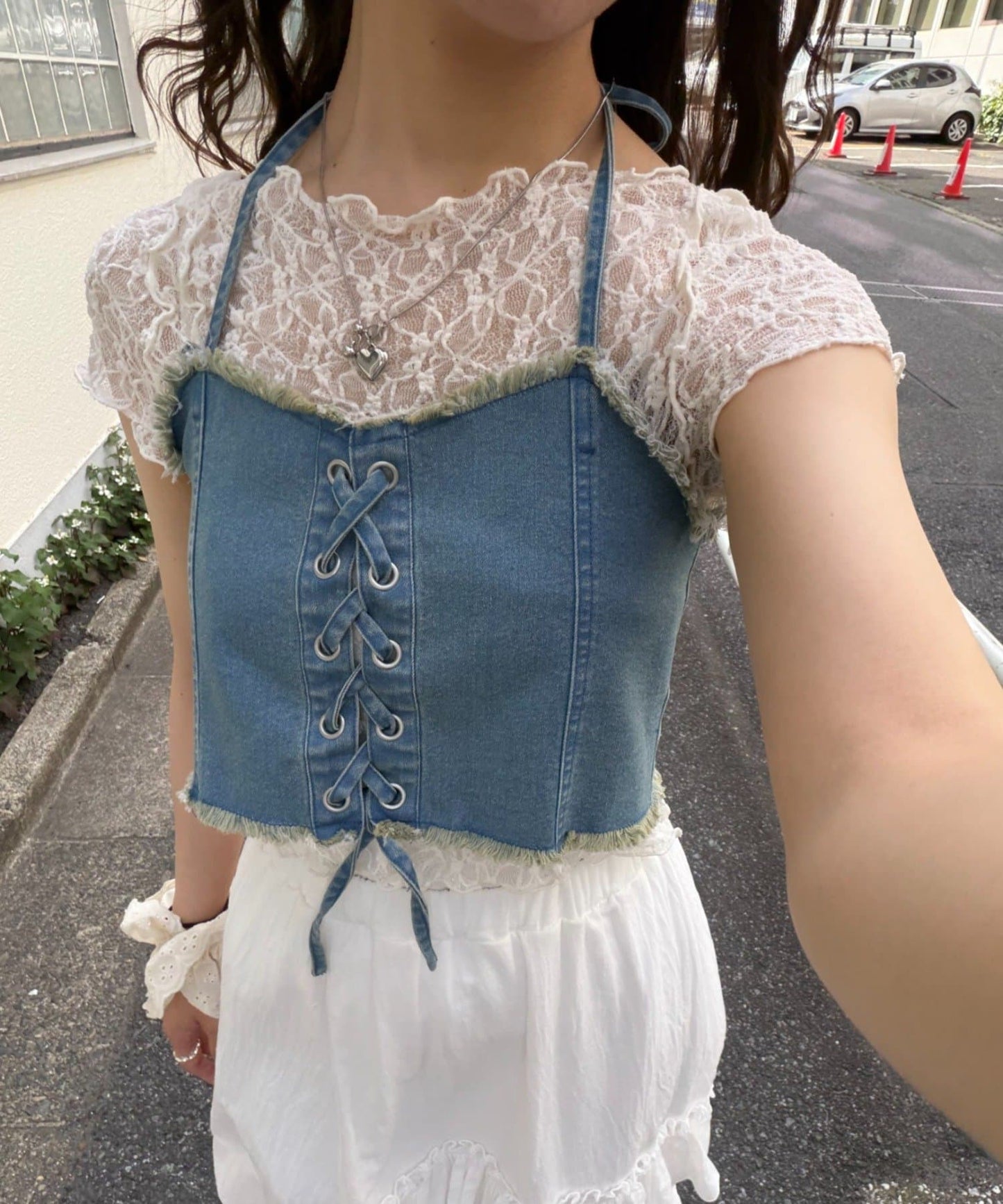 w closet 繫帶牛仔胸衣 - Image 12