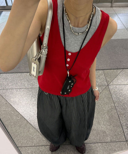 CIAOPANIC 星星鈕Henley Tank Top - Image 5