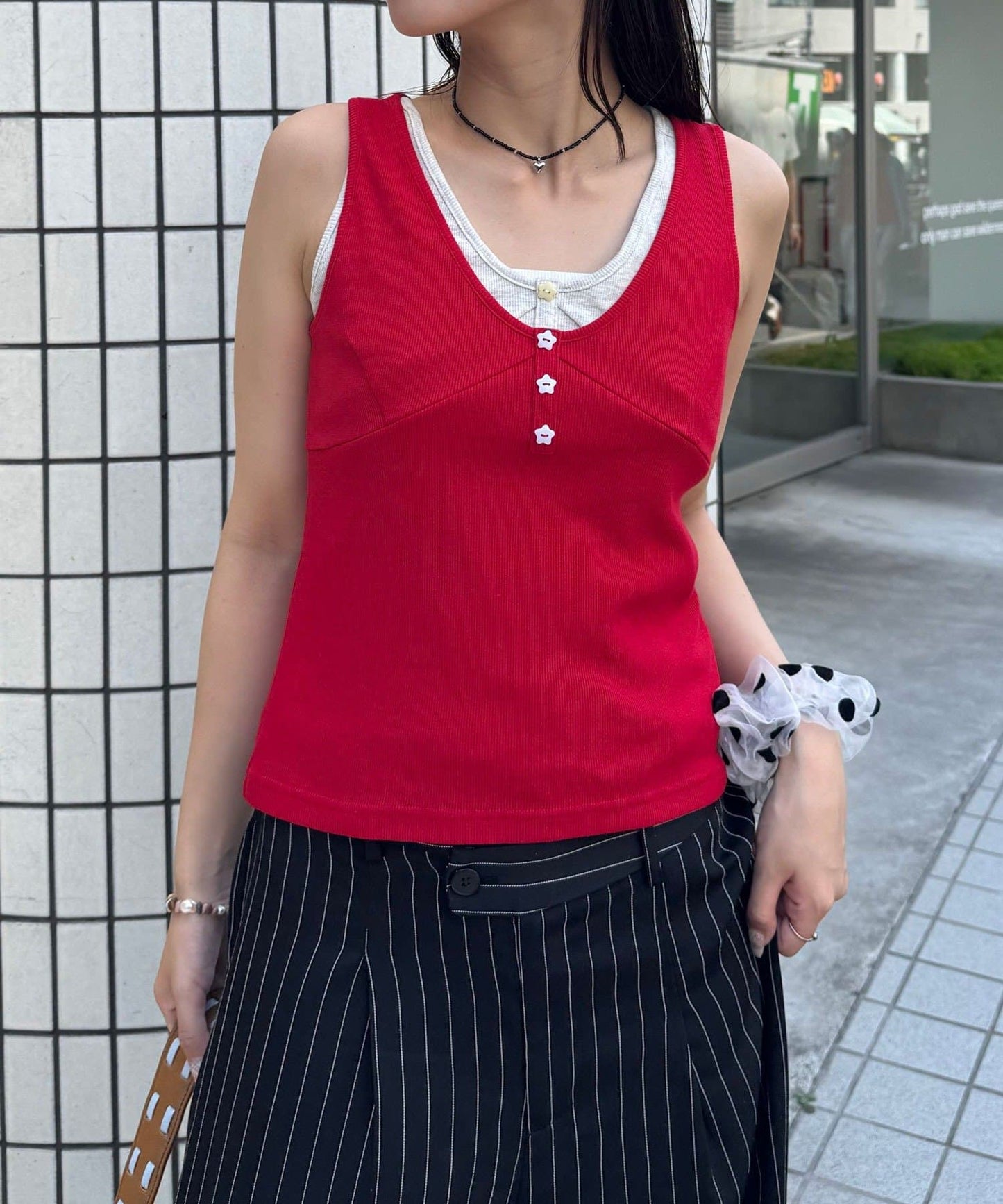 CIAOPANIC 星星鈕Henley Tank Top - Image 8