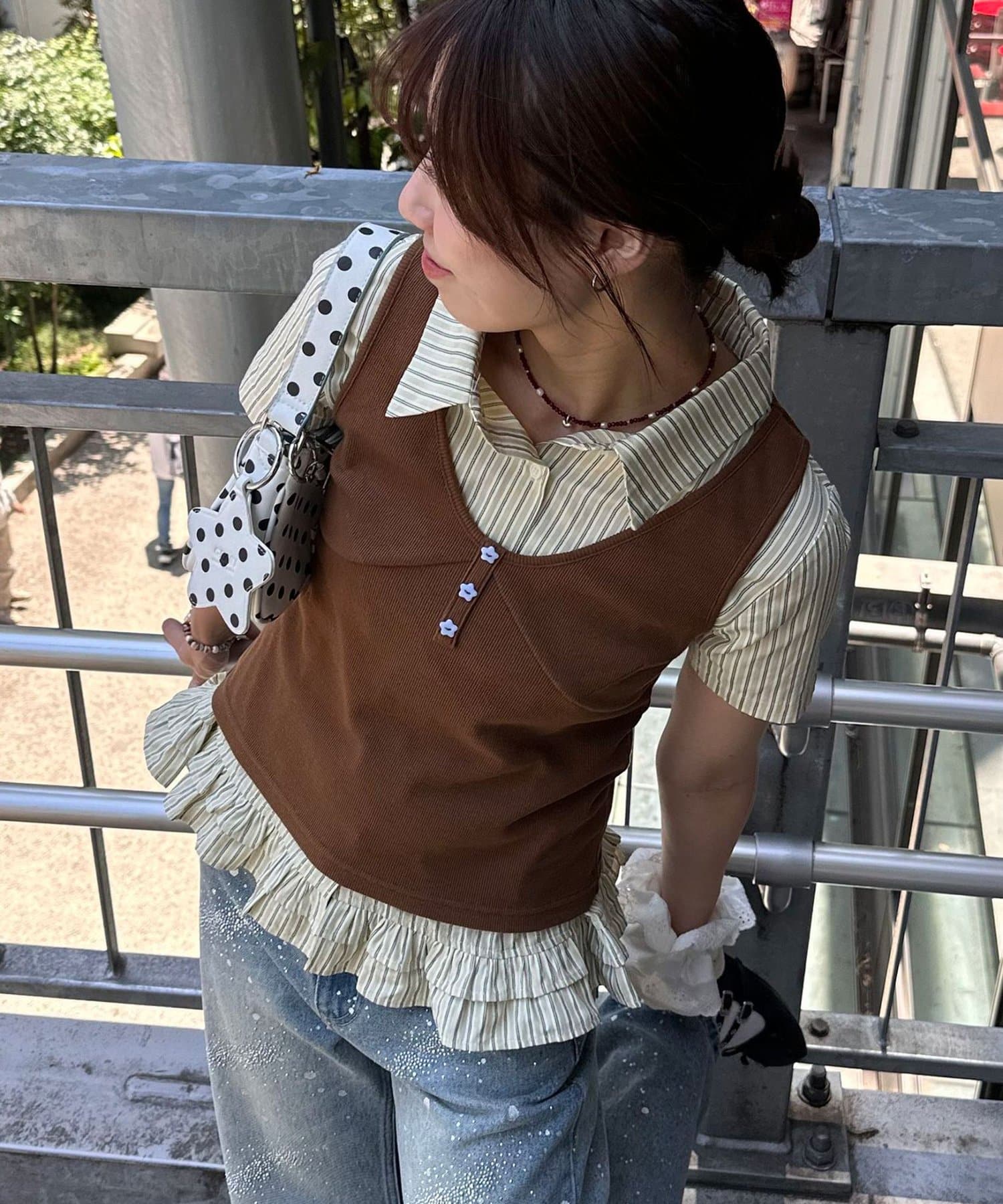 CIAOPANIC 星星鈕Henley Tank Top - Image 4