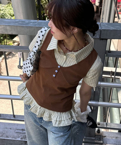 CIAOPANIC 星星鈕Henley Tank Top - Image 4