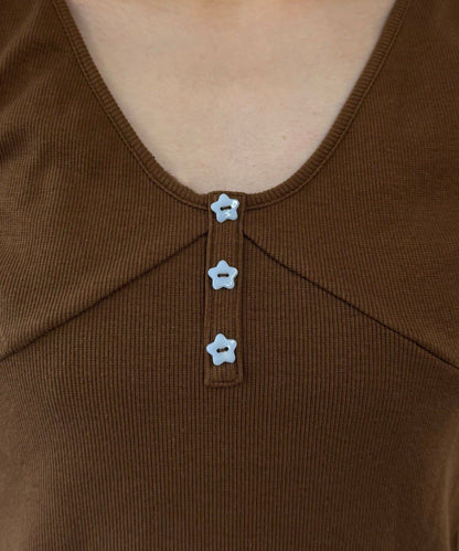 CIAOPANIC 星星鈕Henley Tank Top - Image 25