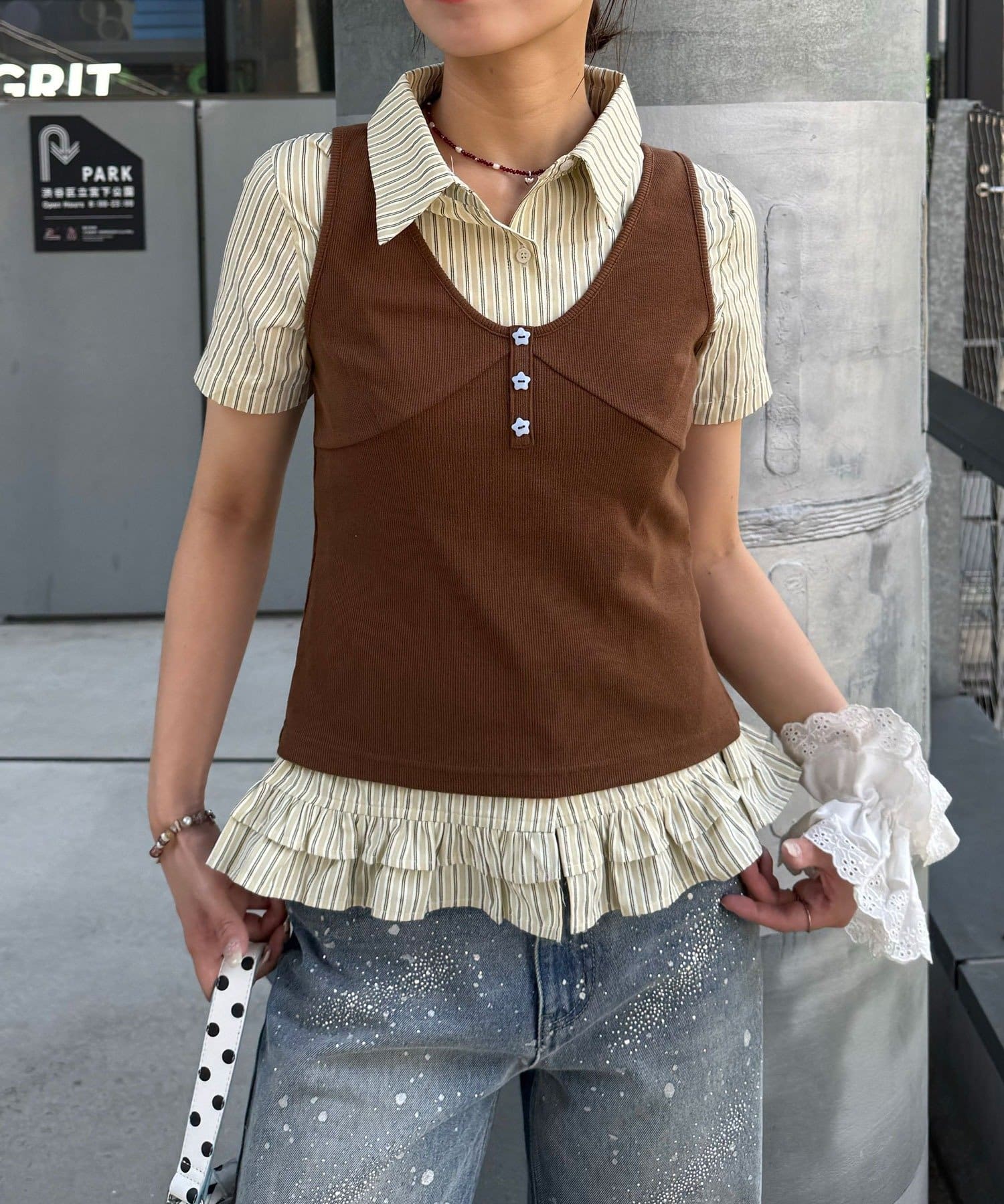 CIAOPANIC 星星鈕Henley Tank Top - Image 14