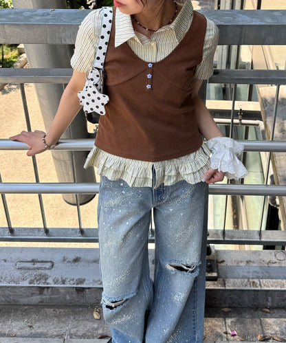 CIAOPANIC 星星鈕Henley Tank Top - Image 15