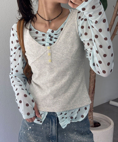 CIAOPANIC 星星鈕Henley Tank Top - Image 37