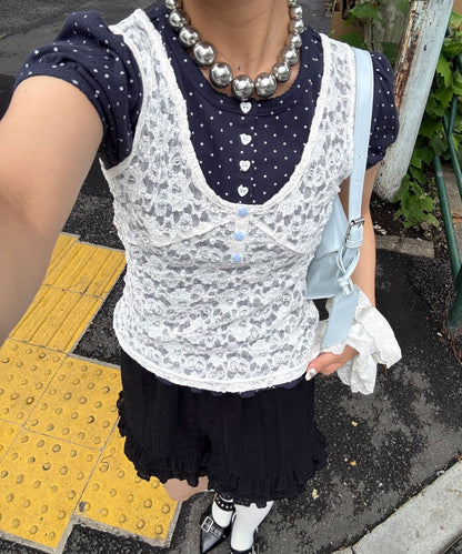 CIAOPANIC 星星鈕Henley Tank Top - Image 1