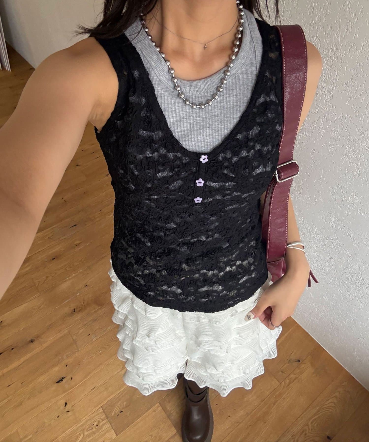 CIAOPANIC 星星鈕Henley Tank Top - Image 2