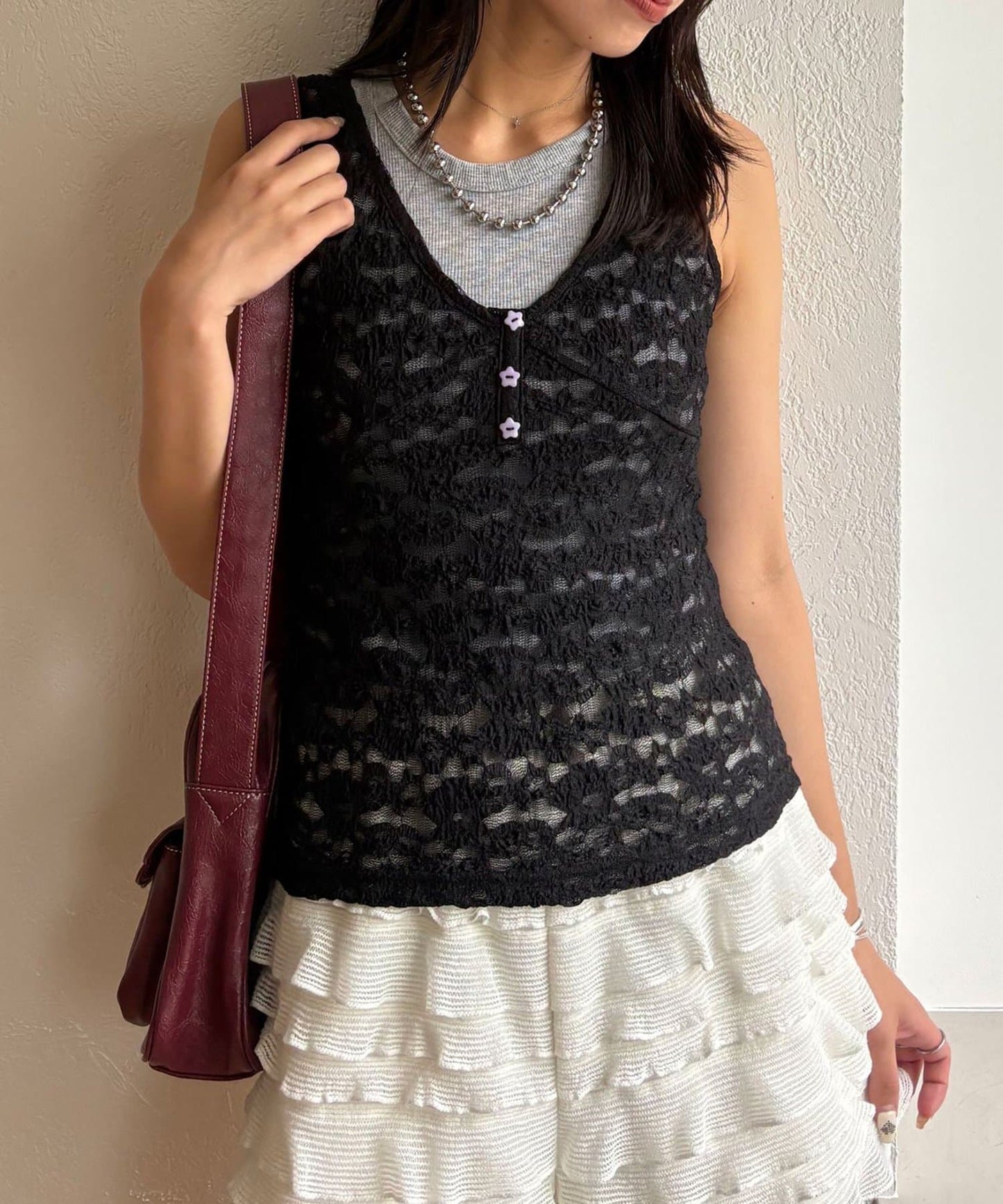 CIAOPANIC 星星鈕Henley Tank Top - Image 48