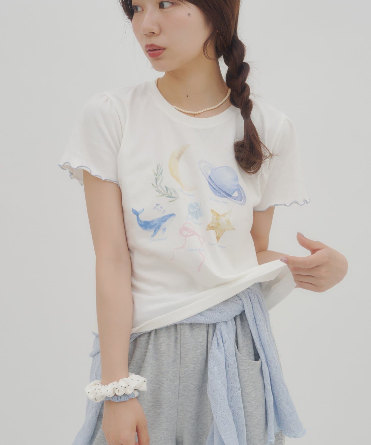 umm. By Discaot Ruffle 袖 Print Tee - Image 6