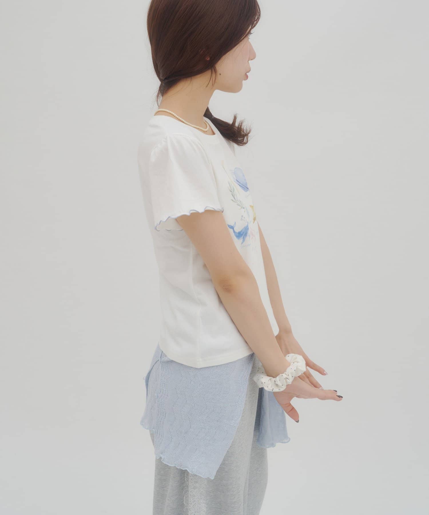 umm. By Discaot Ruffle 袖 Print Tee - Image 10