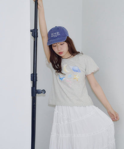 umm. By Discaot Ruffle 袖 Print Tee - Image 22