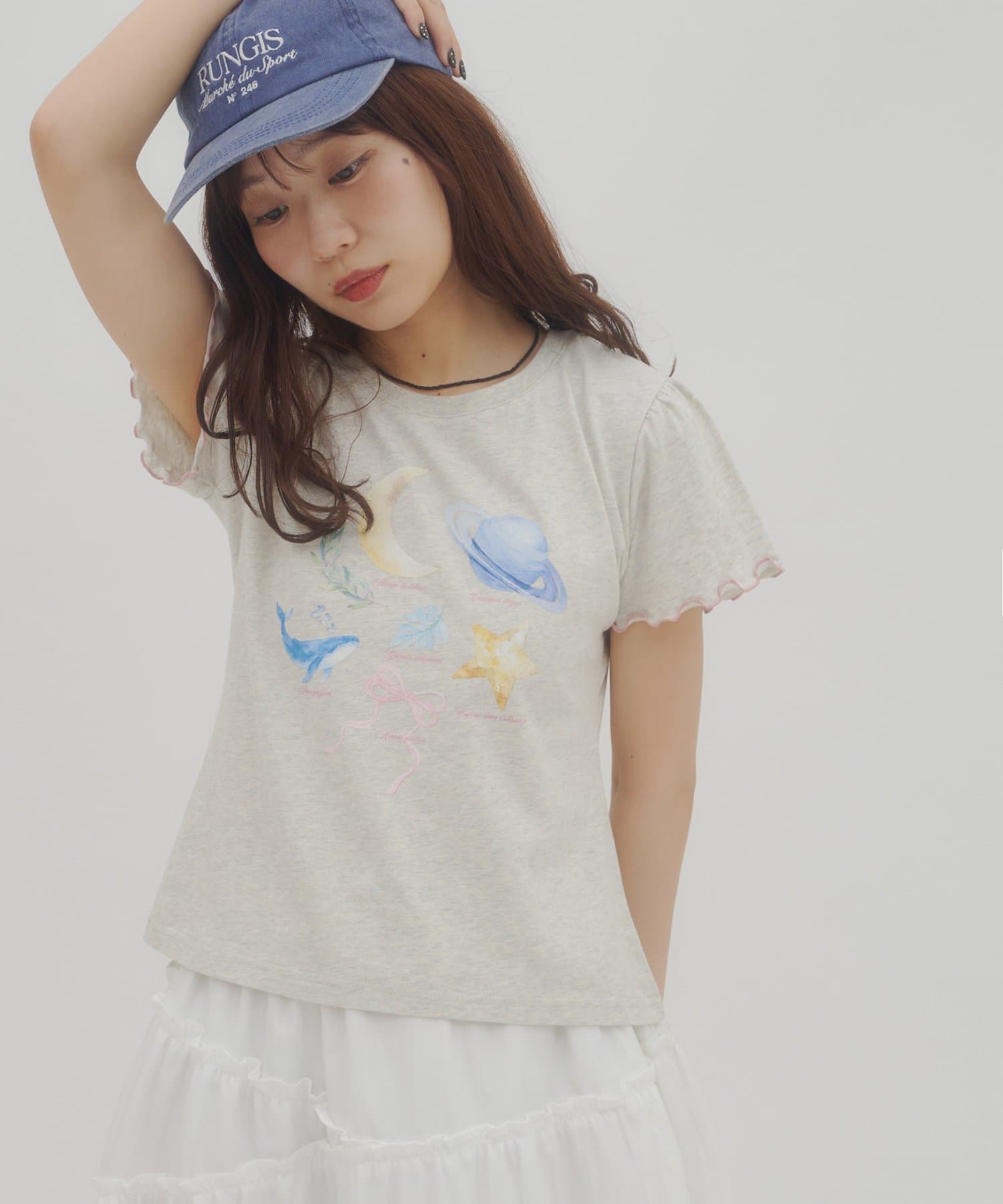umm. By Discaot Ruffle 袖 Print Tee - Image 14