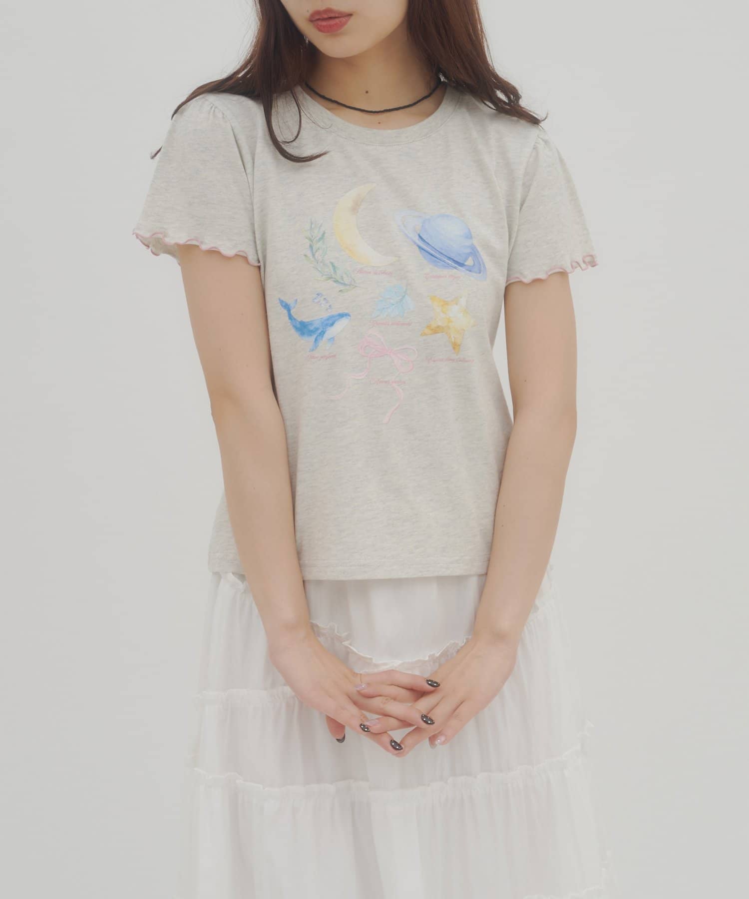 umm. By Discaot Ruffle 袖 Print Tee - Image 21