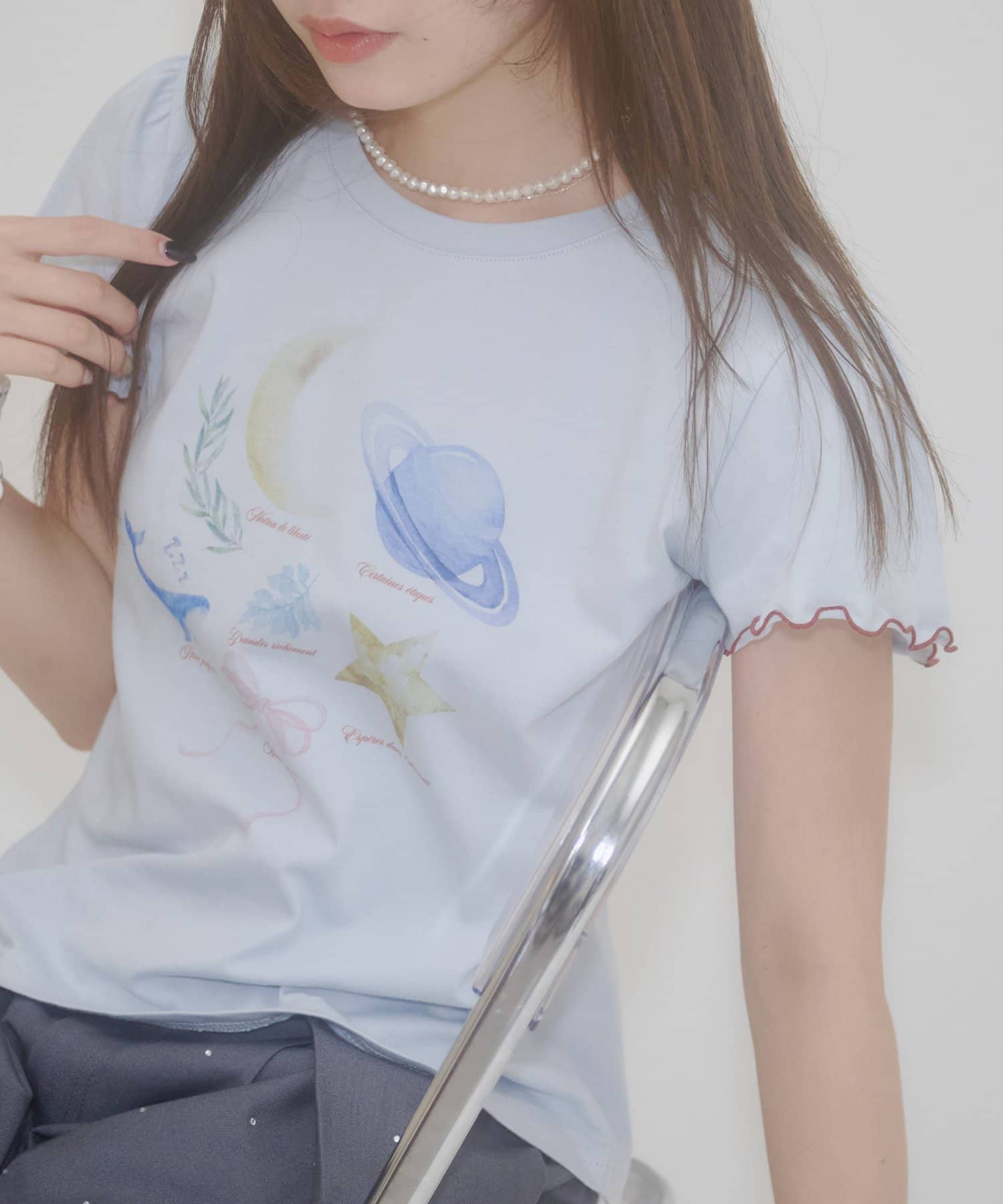 umm. By Discaot Ruffle 袖 Print Tee - Image 29