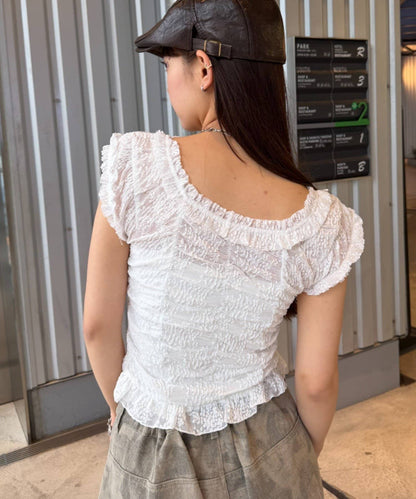 w closet 褶皺Lace法式Tee - Image 6