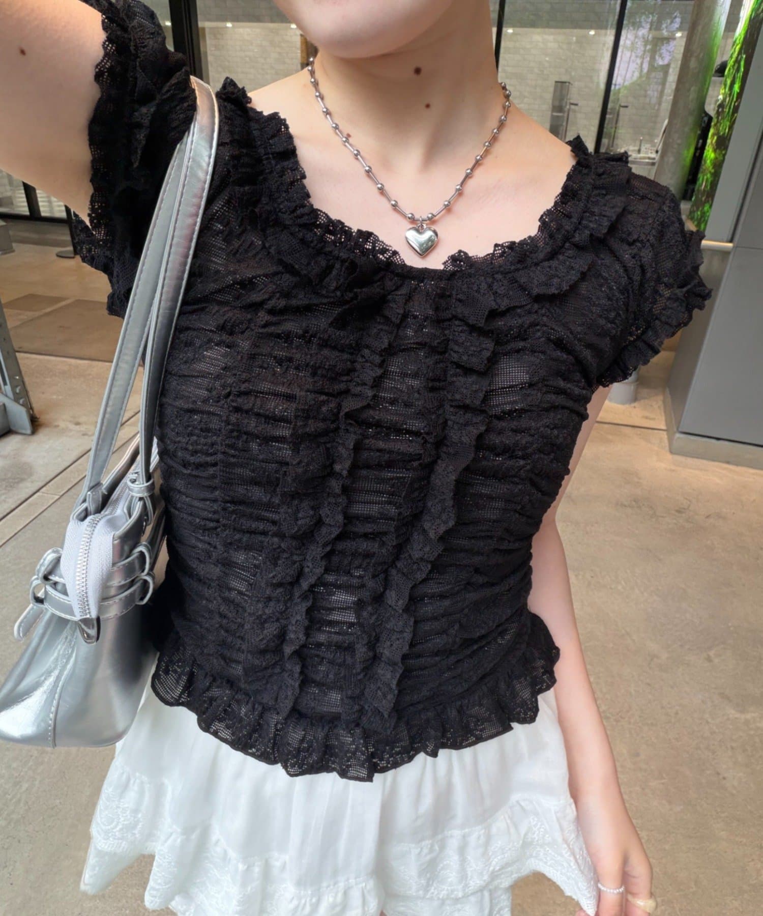 w closet 褶皺Lace法式Tee - Image 2