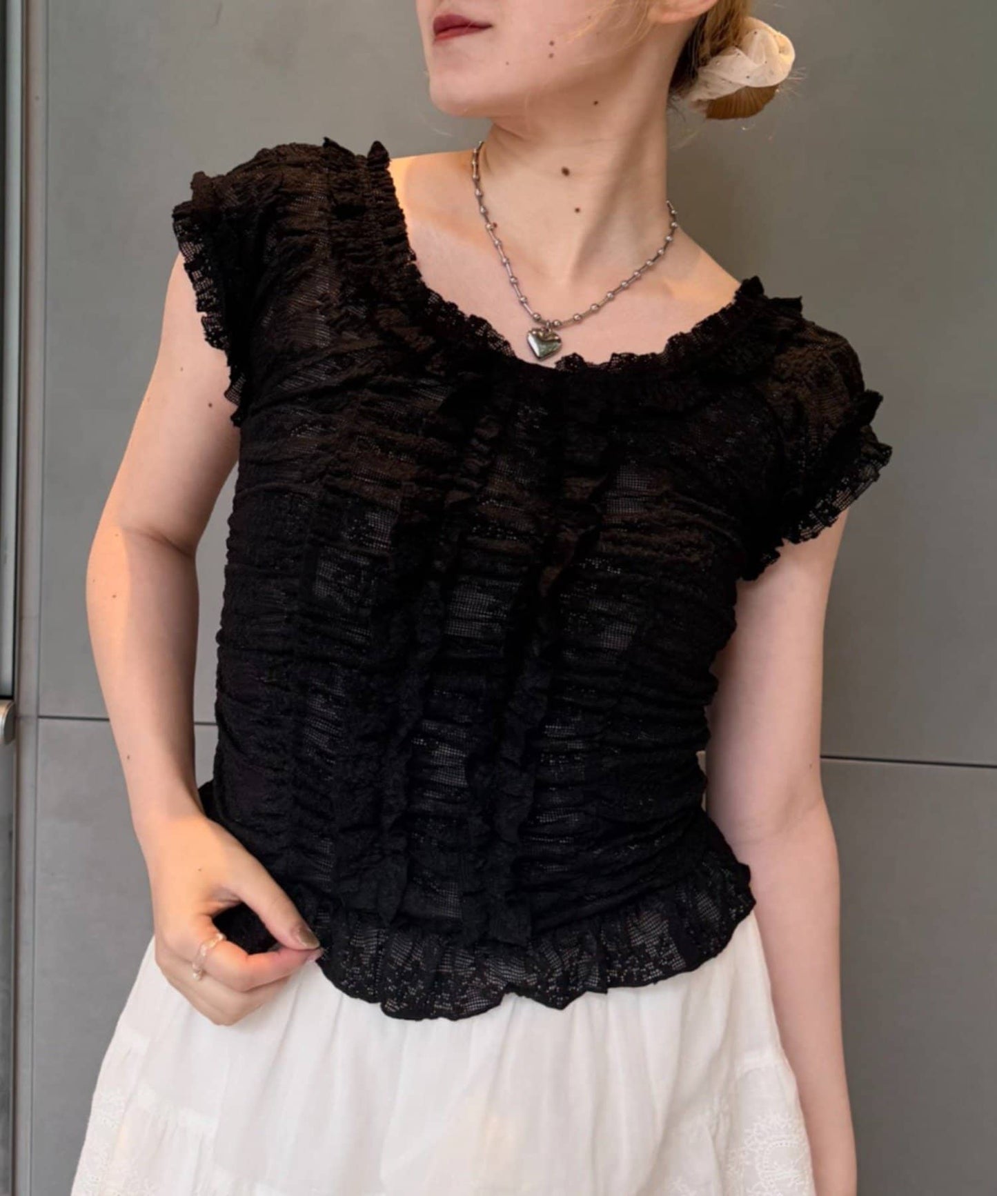 w closet 褶皺Lace法式Tee - Image 10