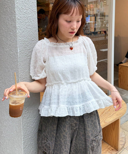 w closet Off-shoulder frill blouse - Image 2