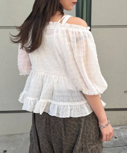 w closet Off-shoulder frill blouse - Image 10