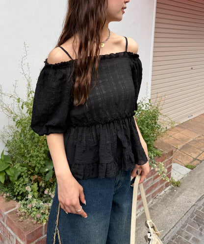 w closet Off-shoulder frill blouse - Image 16