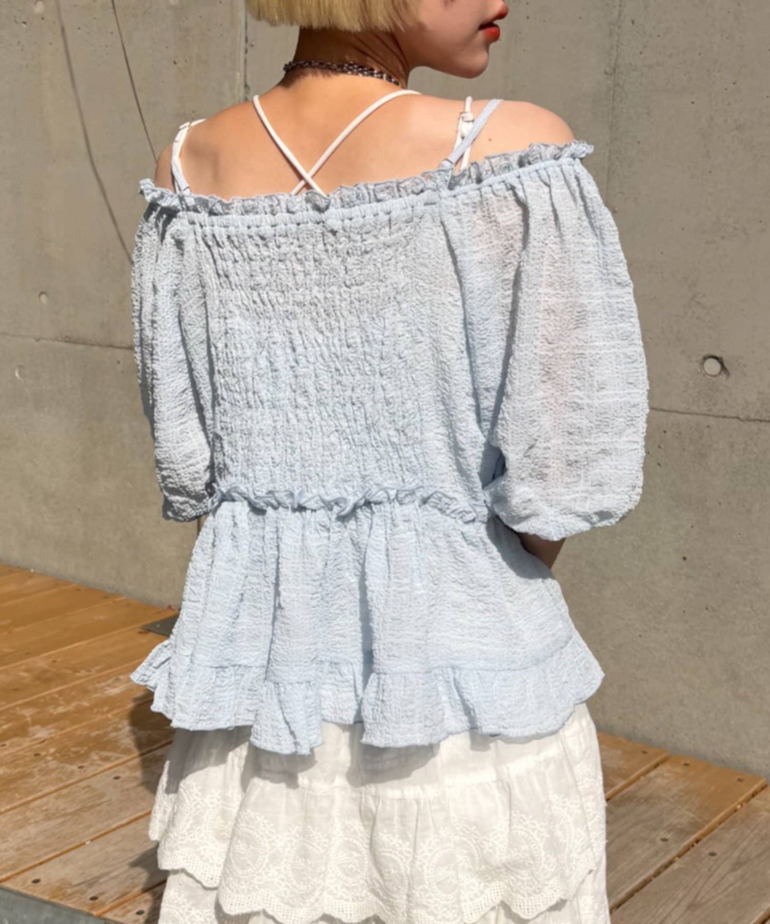 w closet Off-shoulder frill blouse - Image 25