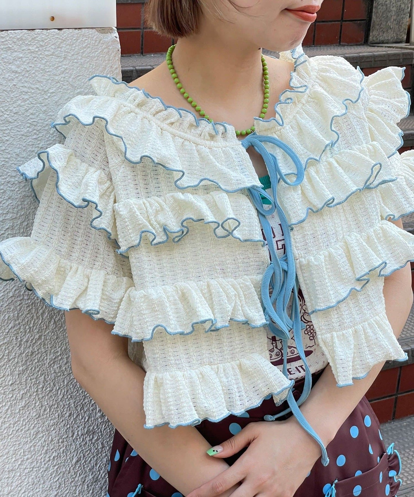 HELLO.SANFRANCISCO 2-Way Frill Mellow Top - Image 1