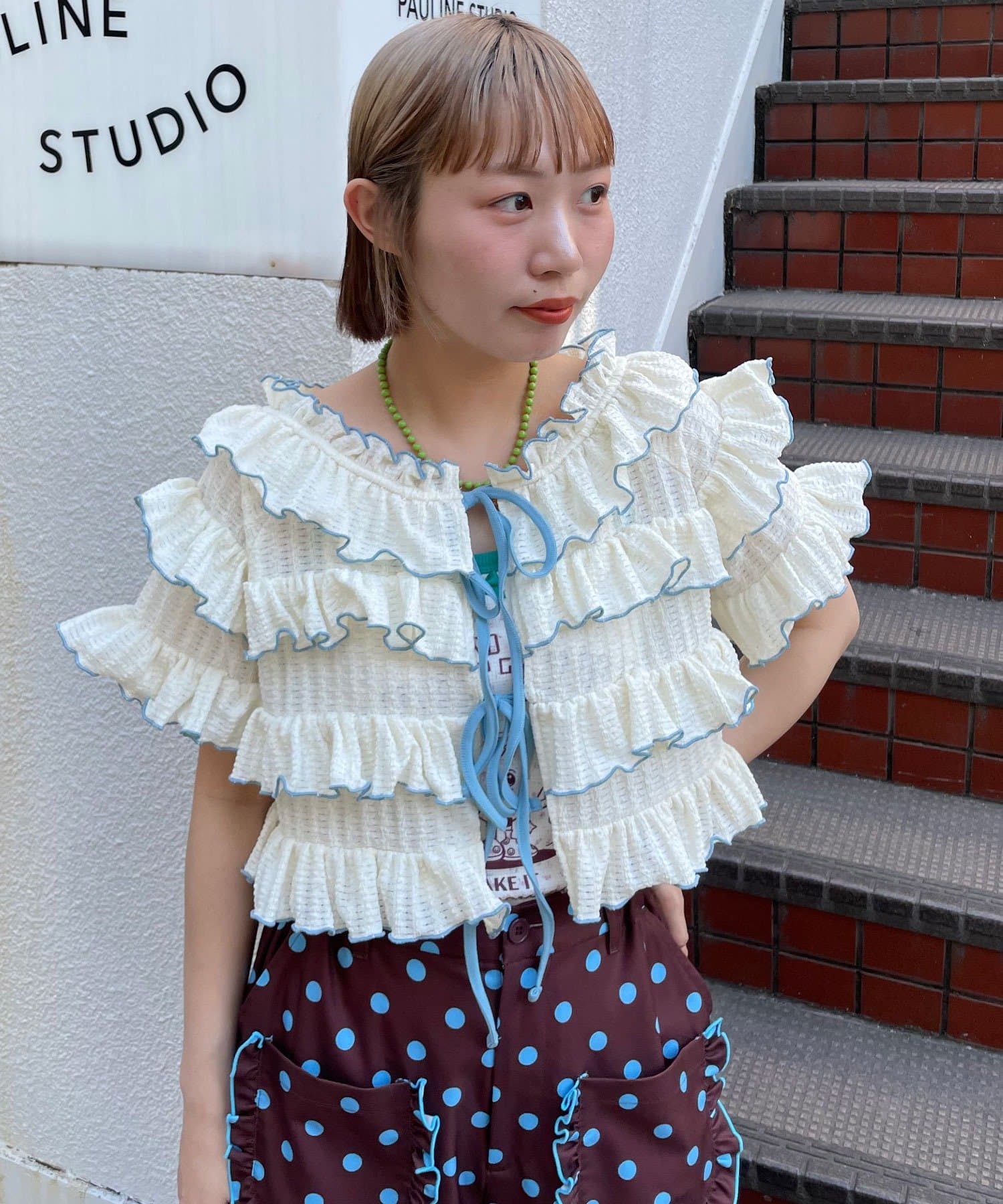 HELLO.SANFRANCISCO 2-Way Frill Mellow Top - Image 4