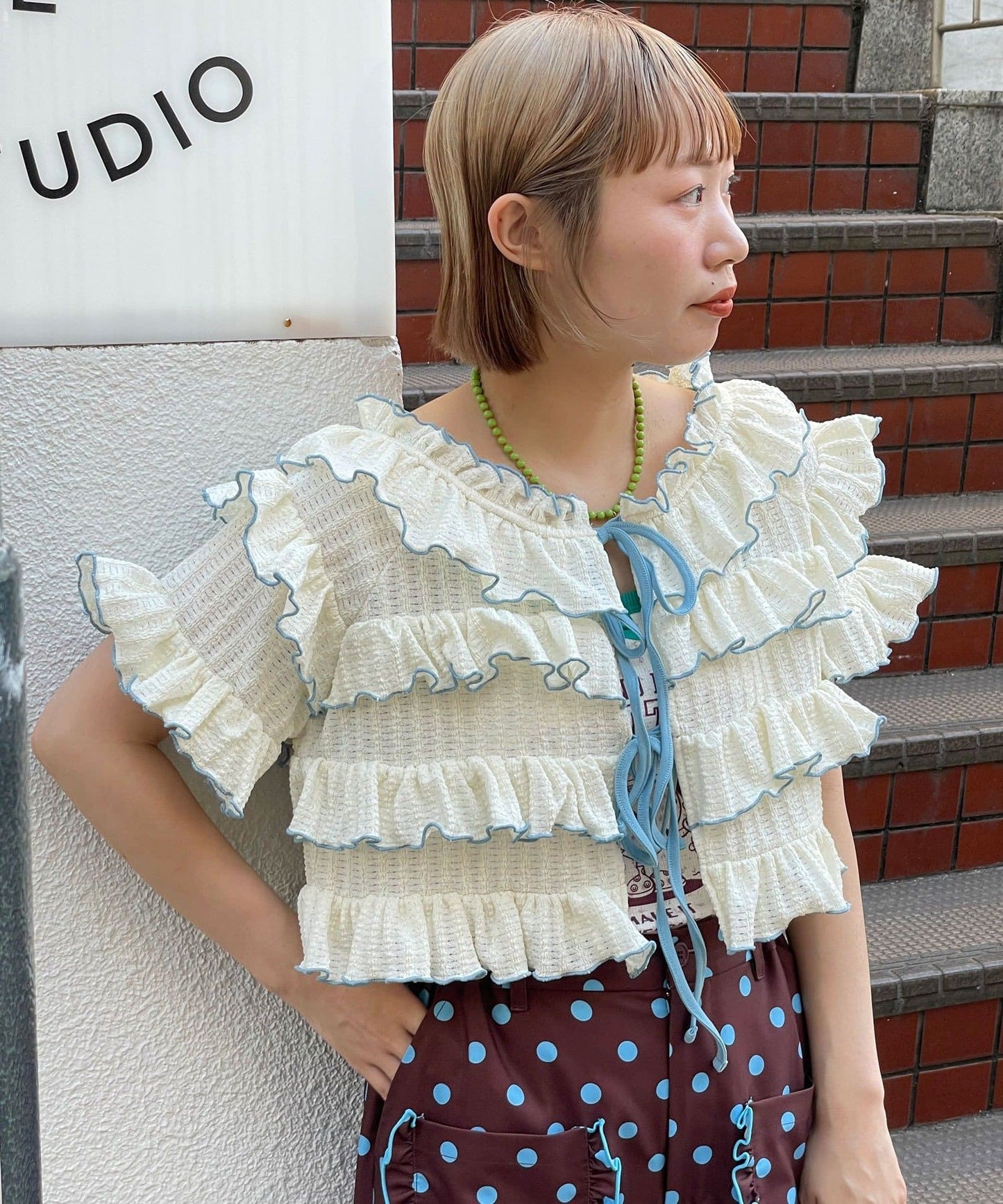 HELLO.SANFRANCISCO 2-Way Frill Mellow Top - Image 5