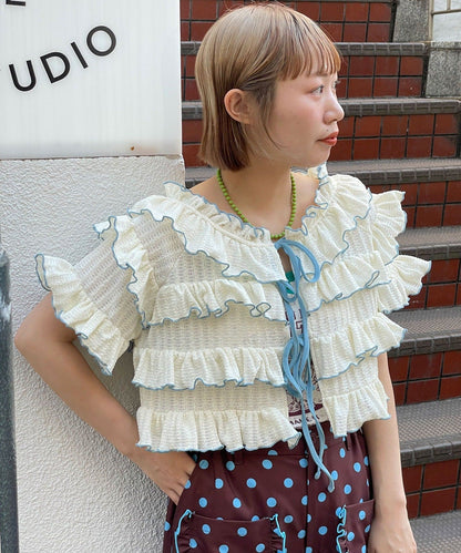 HELLO.SANFRANCISCO 2-Way Frill Mellow Top - Image 5