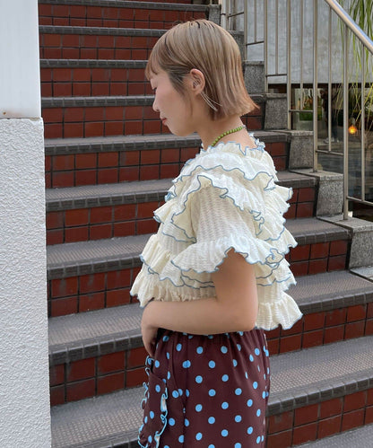 HELLO.SANFRANCISCO 2-Way Frill Mellow Top - Image 6