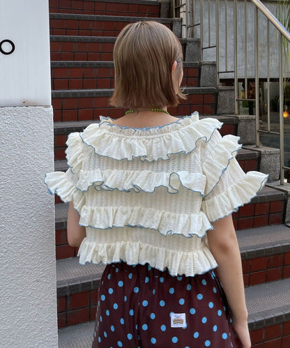 HELLO.SANFRANCISCO 2-Way Frill Mellow Top - Image 7