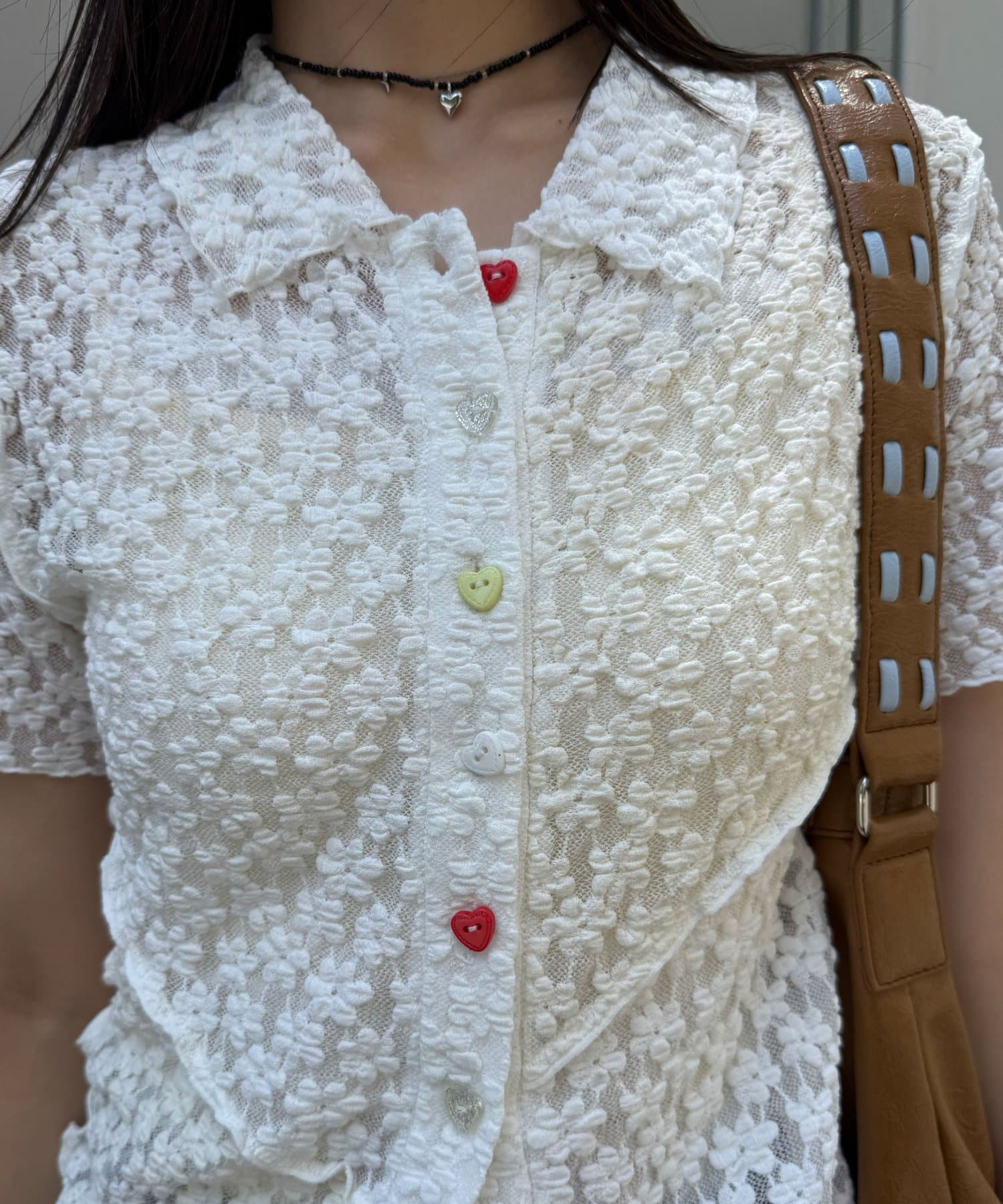 CIAOPANIC 心心紐Lace Polo - Image 13