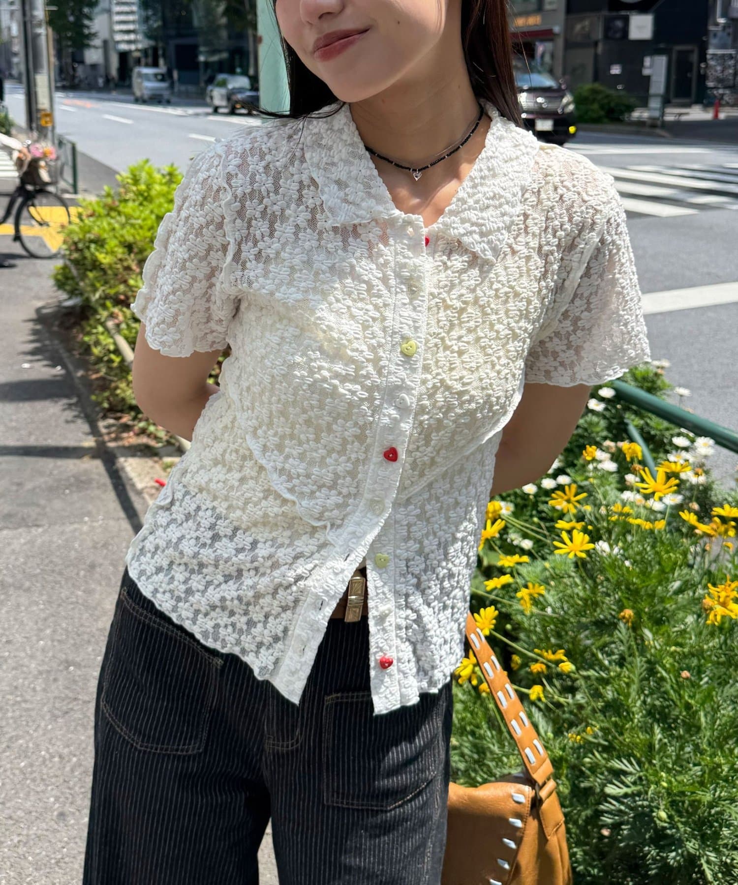 CIAOPANIC 心心紐Lace Polo - Image 6