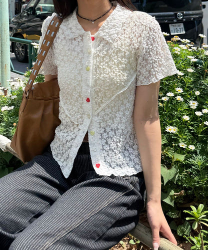 CIAOPANIC 心心紐Lace Polo - Image 7