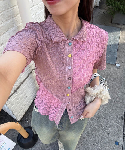 CIAOPANIC 心心紐Lace Polo - Image 4