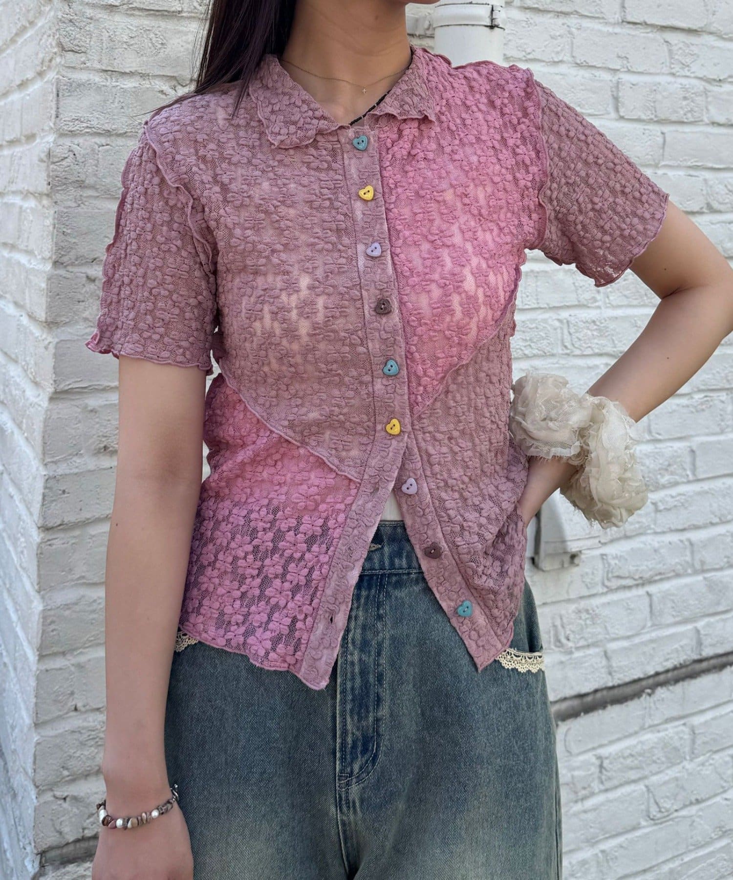 CIAOPANIC 心心紐Lace Polo - Image 15