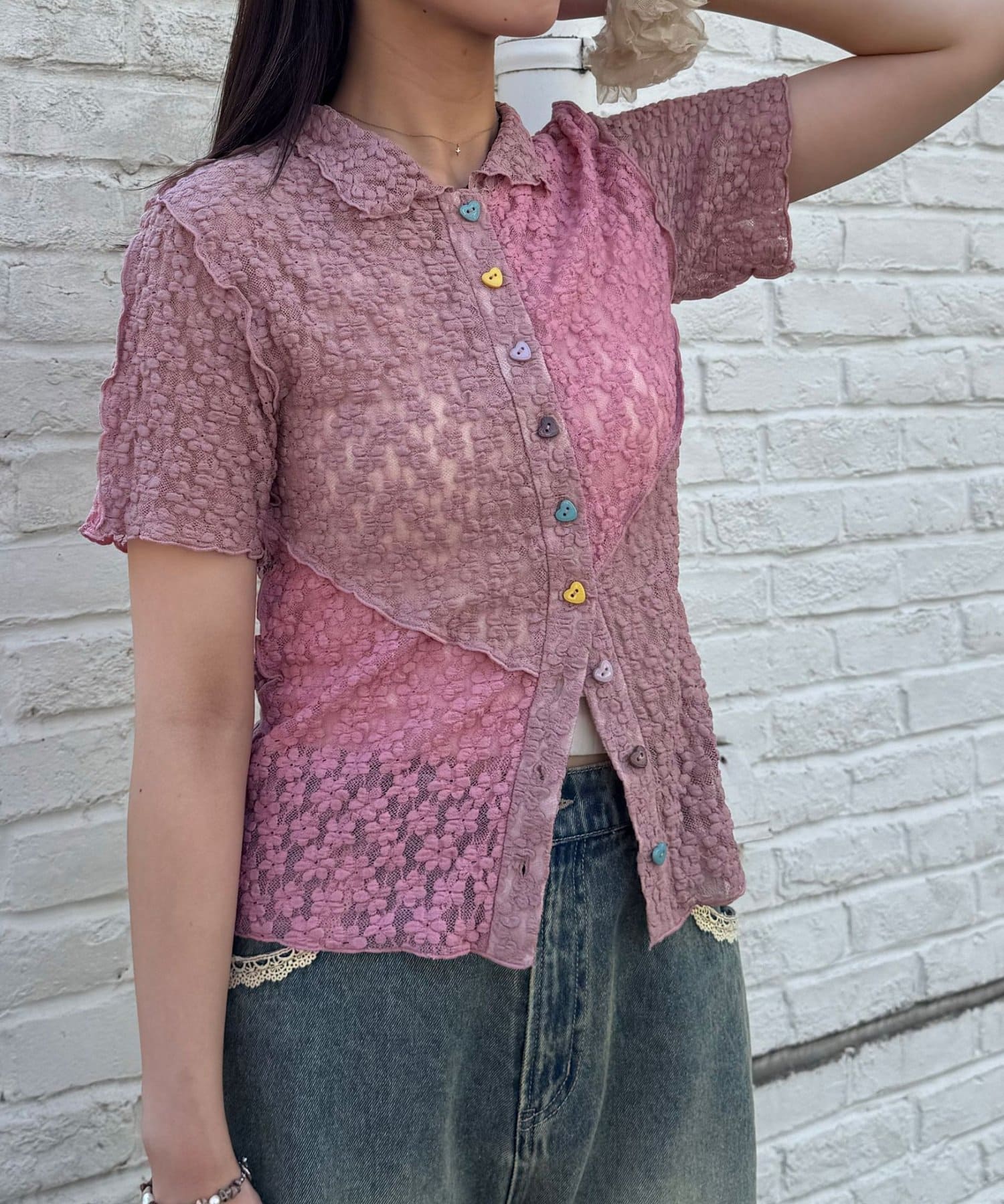 CIAOPANIC 心心紐Lace Polo - Image 16
