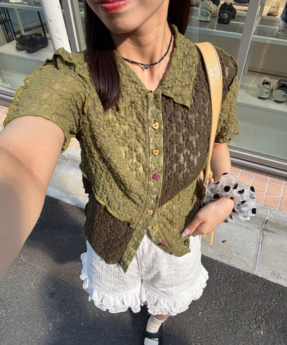 CIAOPANIC 心心紐Lace Polo - Image 3