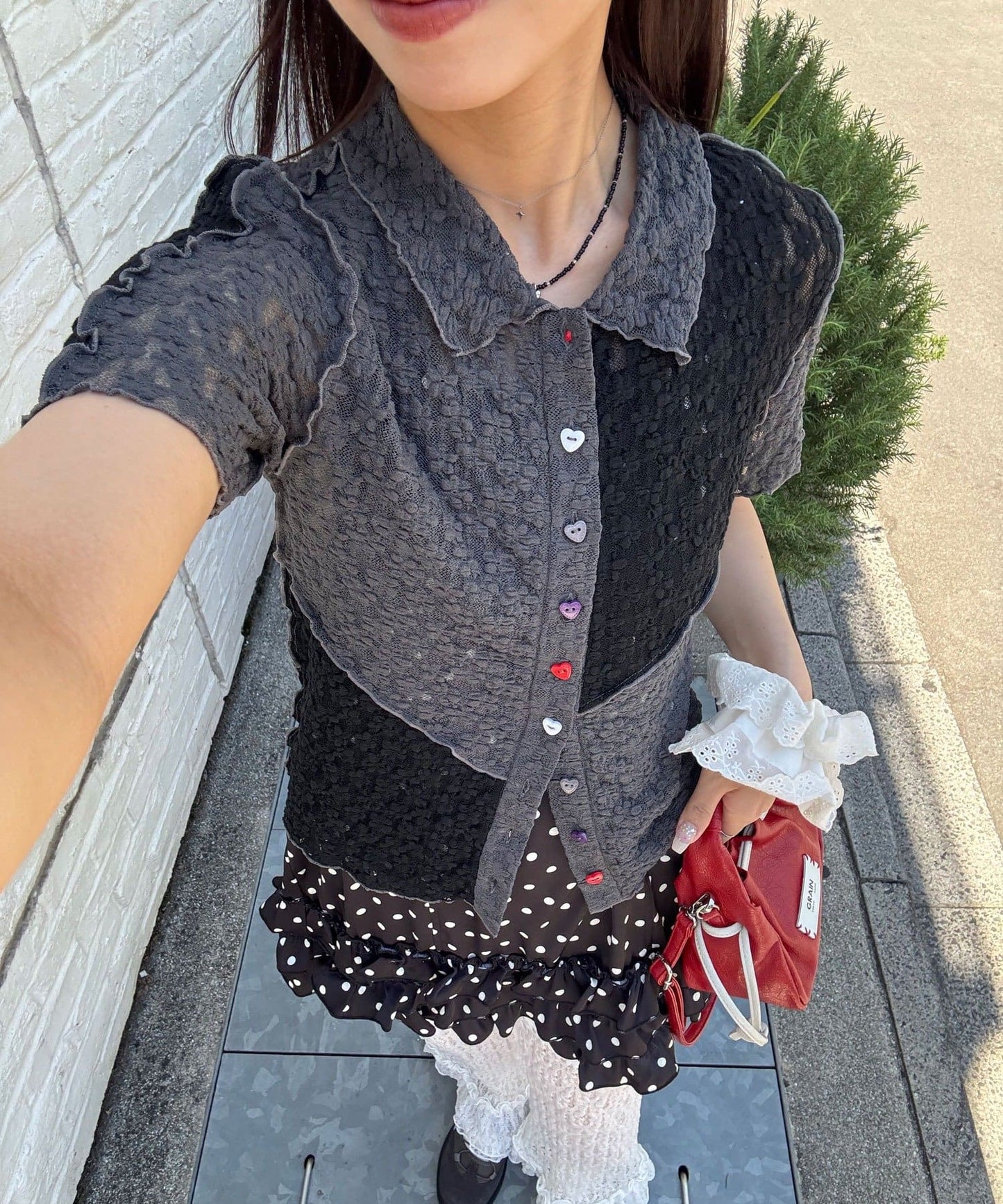 CIAOPANIC 心心紐Lace Polo - Image 29