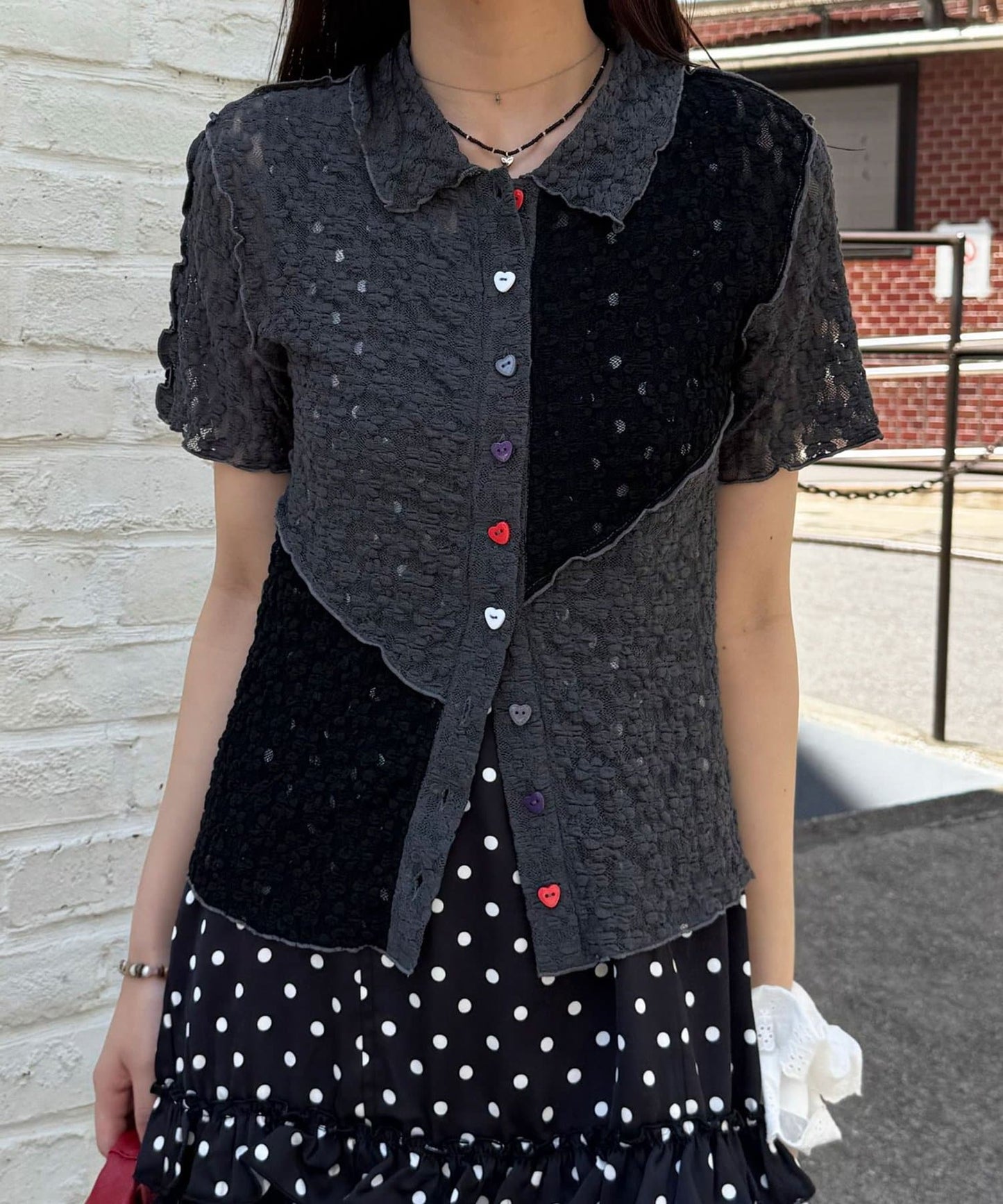CIAOPANIC 心心紐Lace Polo - Image 30