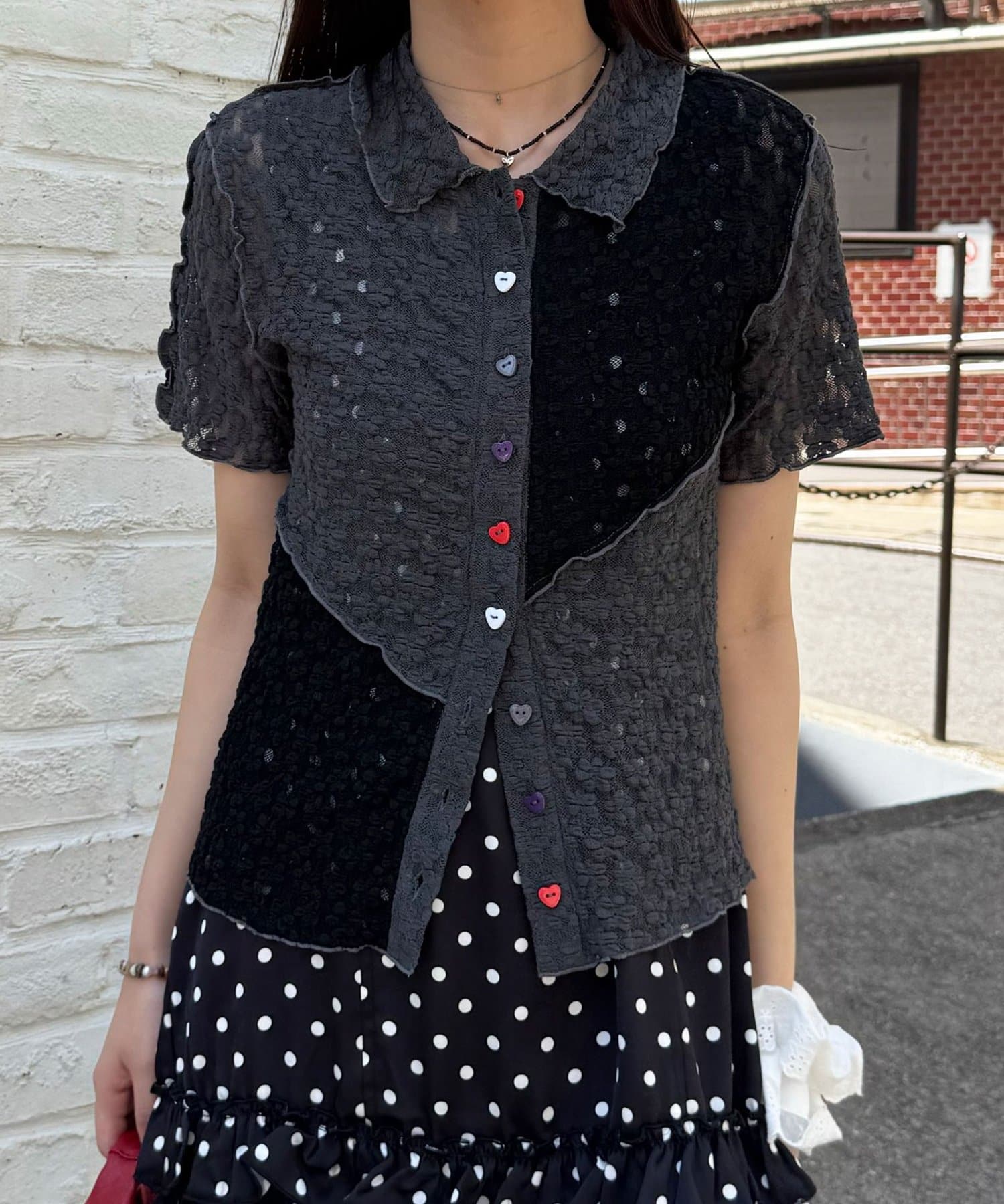 CIAOPANIC 心心紐Lace Polo - Image 30