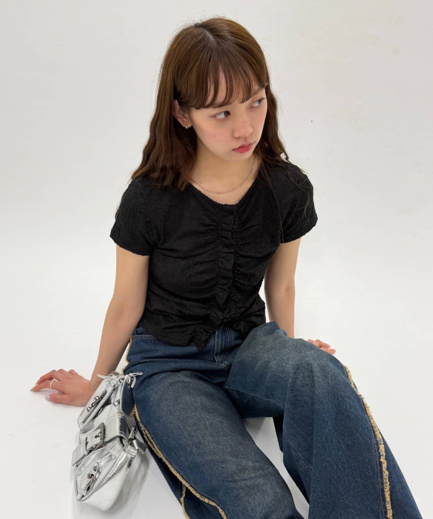 w closet Wavy Jacquard Lace Cardigan - Image 4