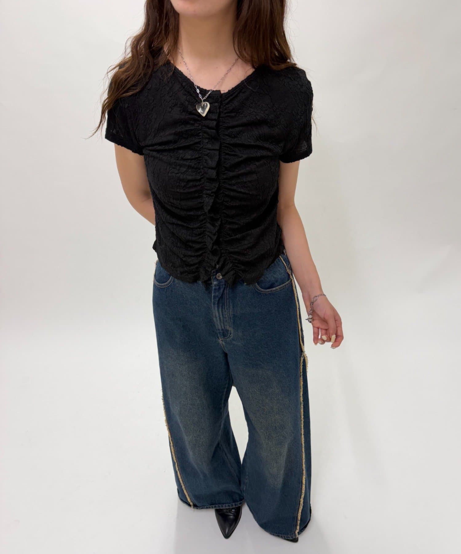 w closet Wavy Jacquard Lace Cardigan - Image 14