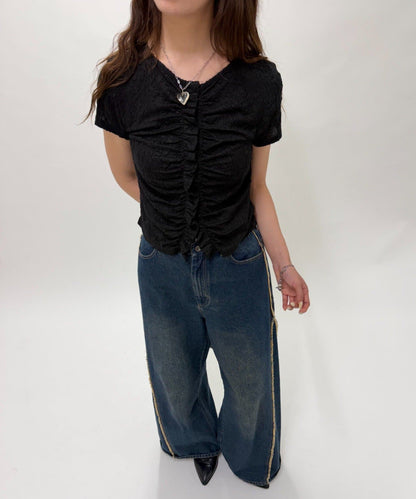 w closet Wavy Jacquard Lace Cardigan - Image 14