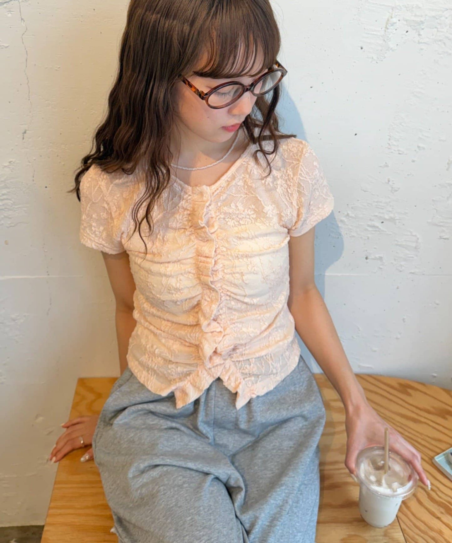 w closet Wavy Jacquard Lace Cardigan - Image 5