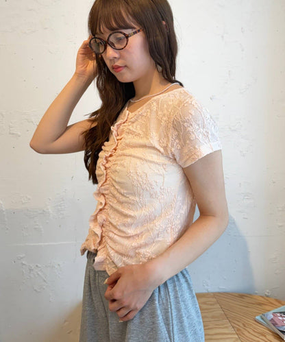 w closet Wavy Jacquard Lace Cardigan - Image 29