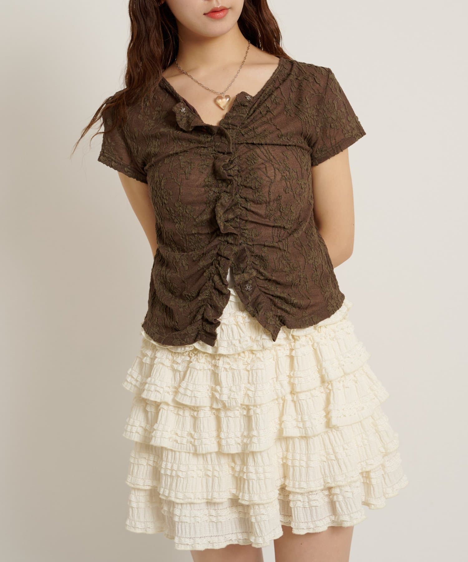w closet Wavy Jacquard Lace Cardigan - Image 34